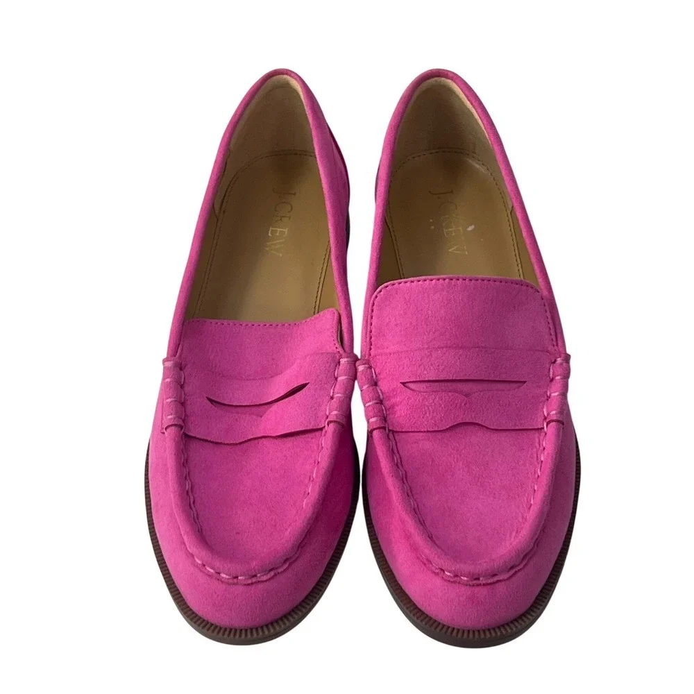 J. Crew Bold Bright Pink Flat Loafer Dress Shoes 7 Cottagecore Shabby Chic City‎